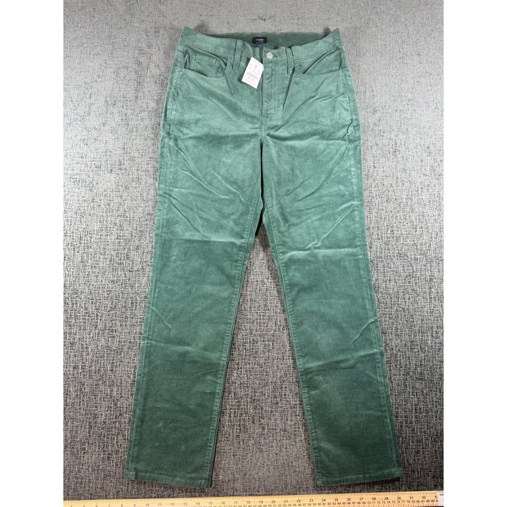J.Crew Womens Green Corduroy Straight Leg Pants Style BT006 Size 29 NWT
